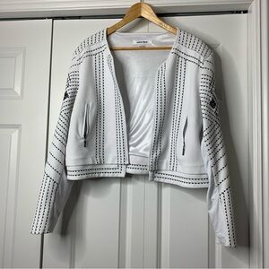 Peter Nygard White Jacket with Black Stitching